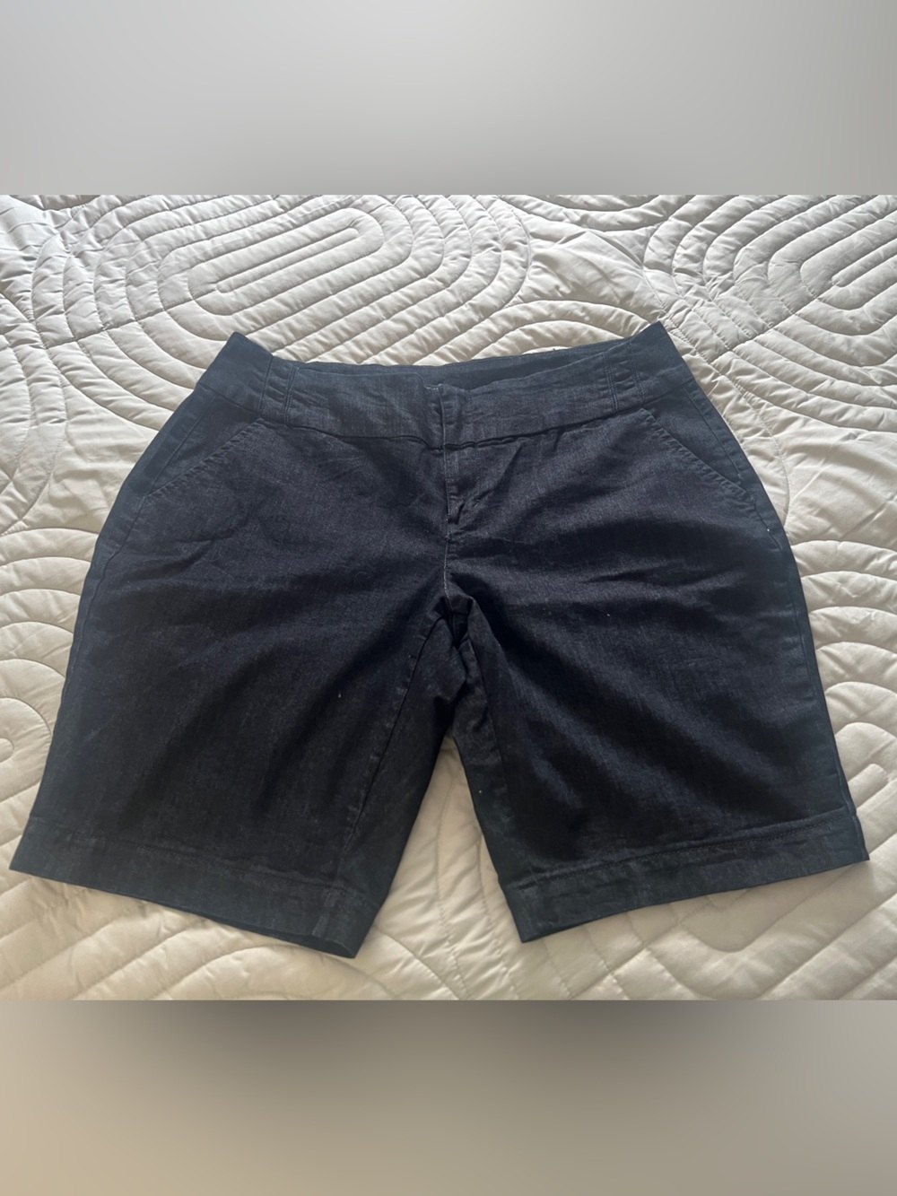 Roz & Ali Dark Navy Bermuda Shorts with Front Pockets